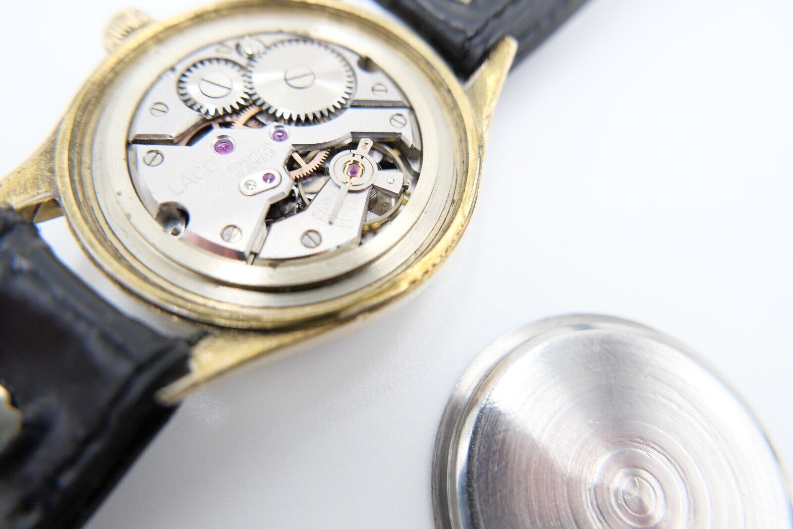 vintage Ende 50er Jahre LACO Sport Herrenuhr Cal. 26 vergoldet - Antikhandel-Stuttgart