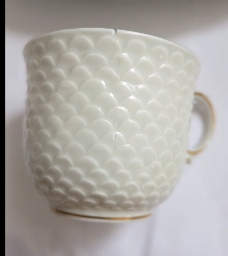 65 Tlg. Ludwigsburg Mokka / Kaffee Service weiß mit Goldrand Schuppenmuster