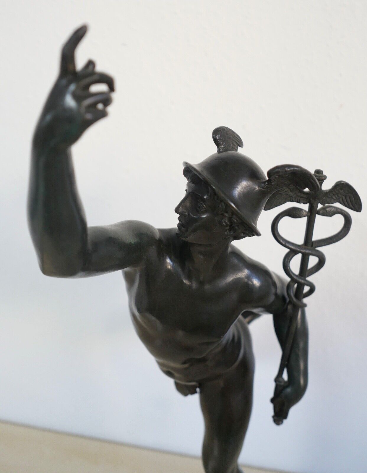 Große Bronze Statue 79 cm HERMES DER GÖTTERBOTE 6,4 Kg - Antikhandel-Stuttgart