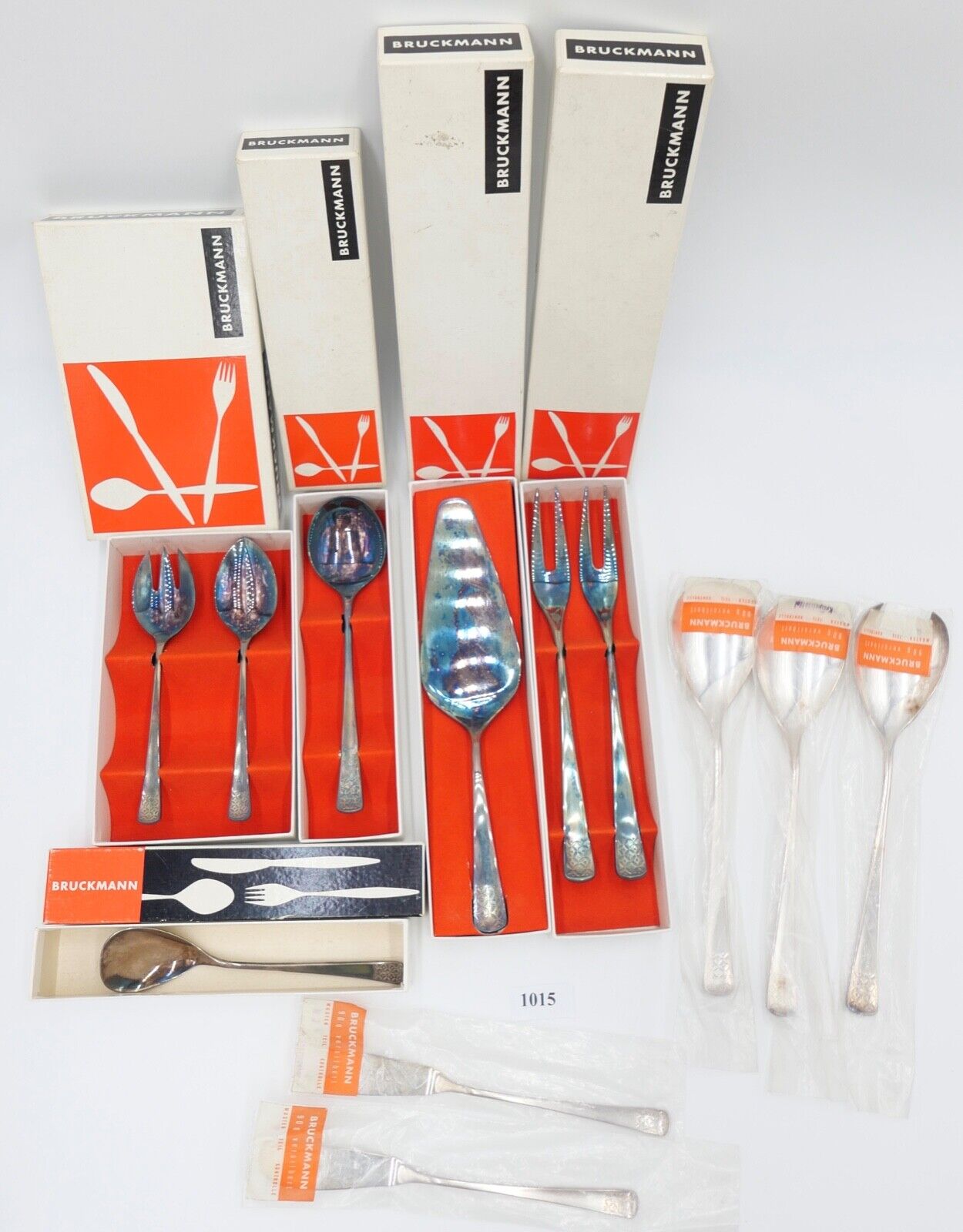 12 Teile NEU - BRUCKMANN PETITE FLEUR 771 90er Silber Butter- Käsemesser Salat - Antikhandel-Stuttgart