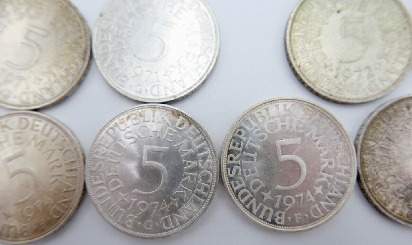 1951-1974 Konvolut LOT 34x 5 DM Silbermünzen J.387 Silberadler PP Heiermann - Antikhandel-Stuttgart