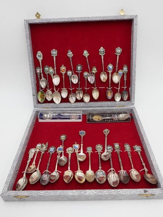35x Sammellöffel Andenkenlöffel Souvenierlöffel versilbert Silber 800 80 90 100 - Antikhandel-Stuttgart