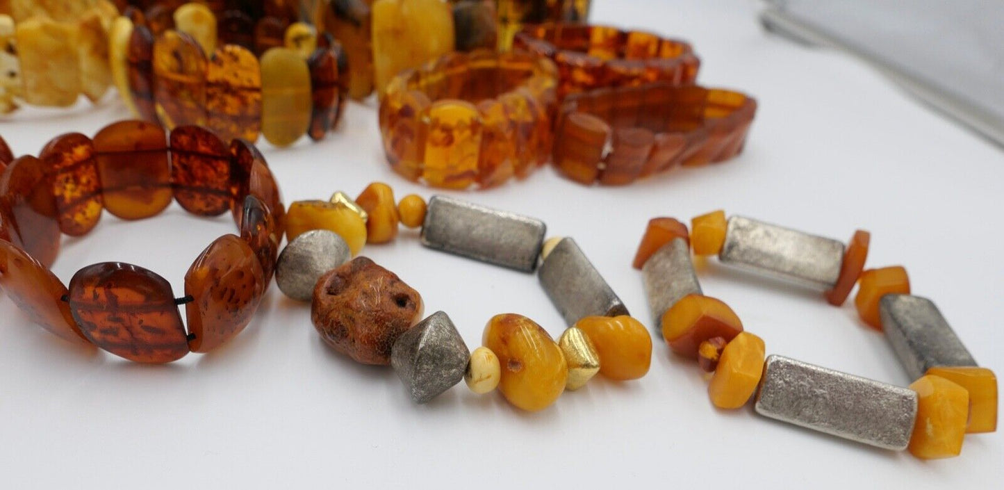 Konvolut Schmuck 24 tlg. Bernstein Armbänder Posten 998 Gramm Armband - Antikhandel-Stuttgart