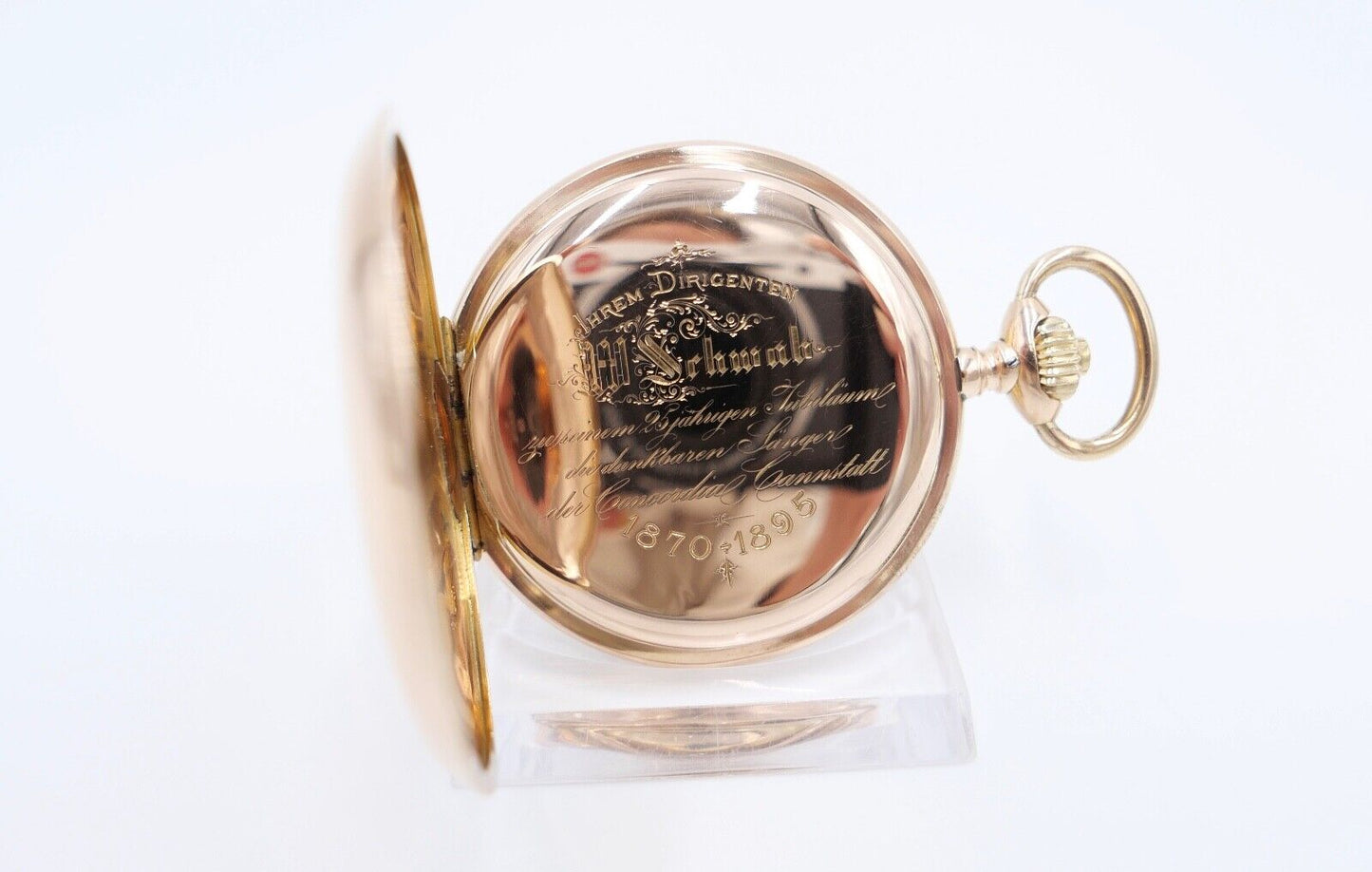 IWC Taschenuhr 750 / 18K GOLD 51mm 1894 / 1895 SW WS Savonette 2 Zeitzonen - Antikhandel-Stuttgart