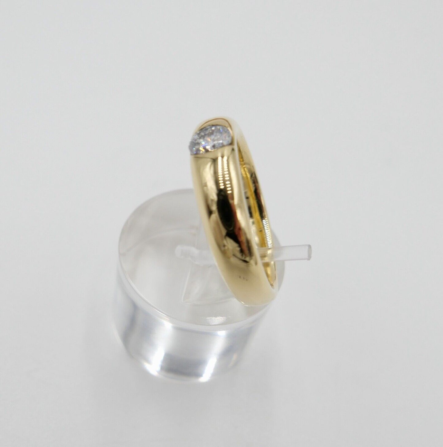 Massiver Solitär Gelbgold Damen Brillant Ring 0,46 Ct 750 18K Gr.59 SI - E - Antikhandel-Stuttgart