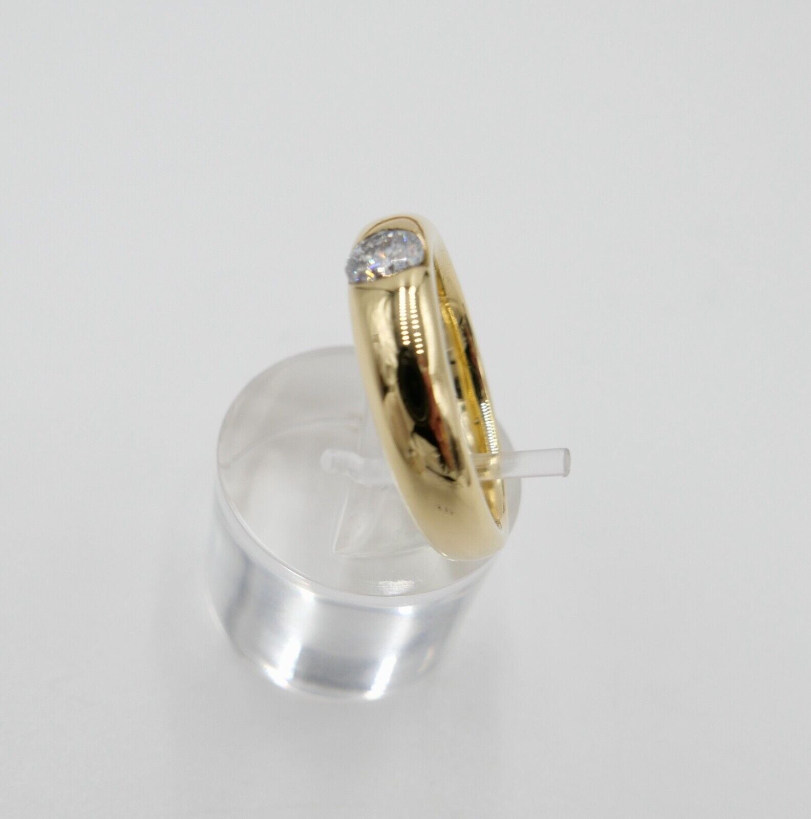 Massiver Solitär Gelbgold Damen Brillant Ring 0,46 Ct 750 18K Gr.59 SI - E - Antikhandel-Stuttgart