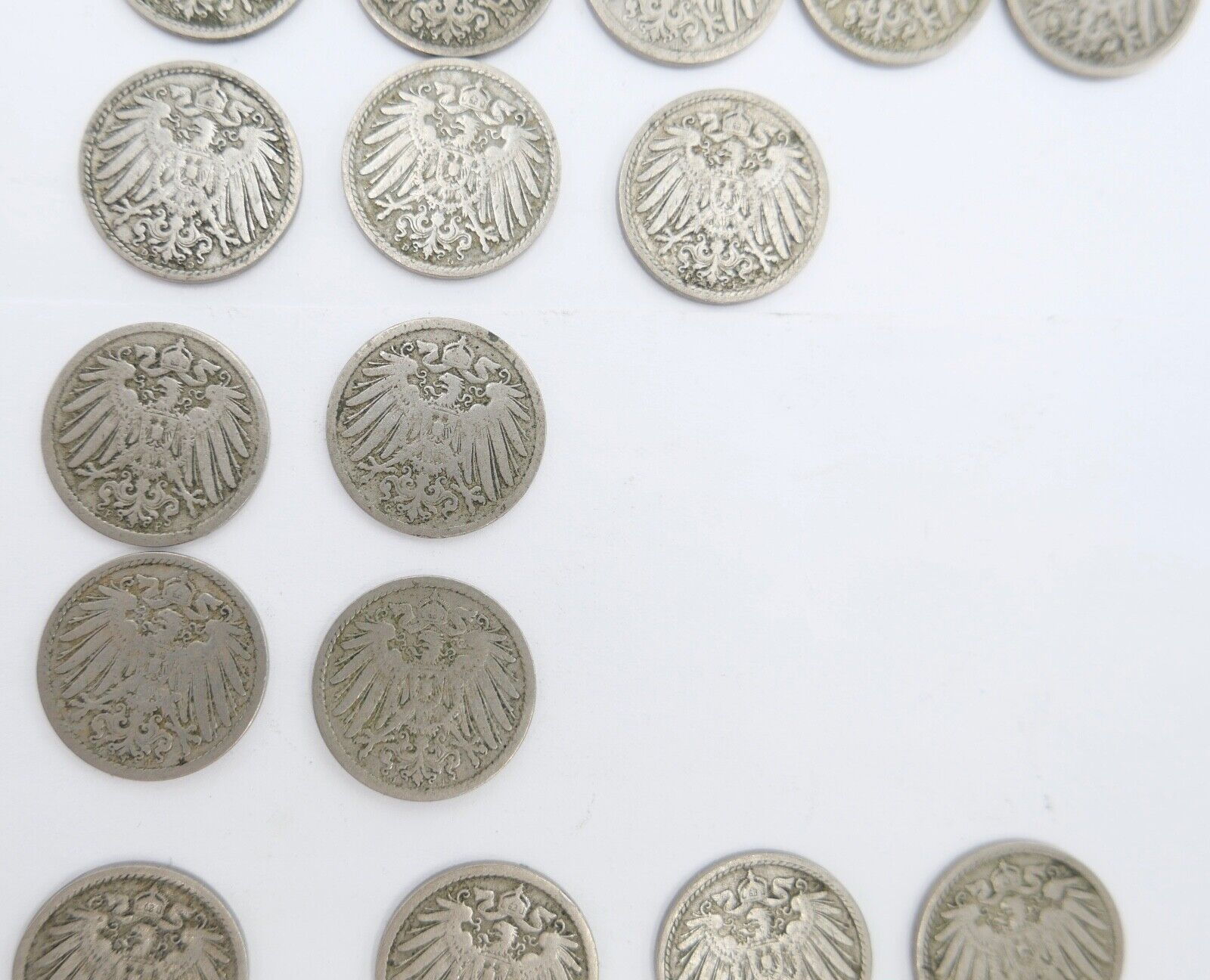 33x 5 Pfennig 1890 - 1905 A D E F G J großer Adler Jäger J.12 ss - stg - Antikhandel-Stuttgart