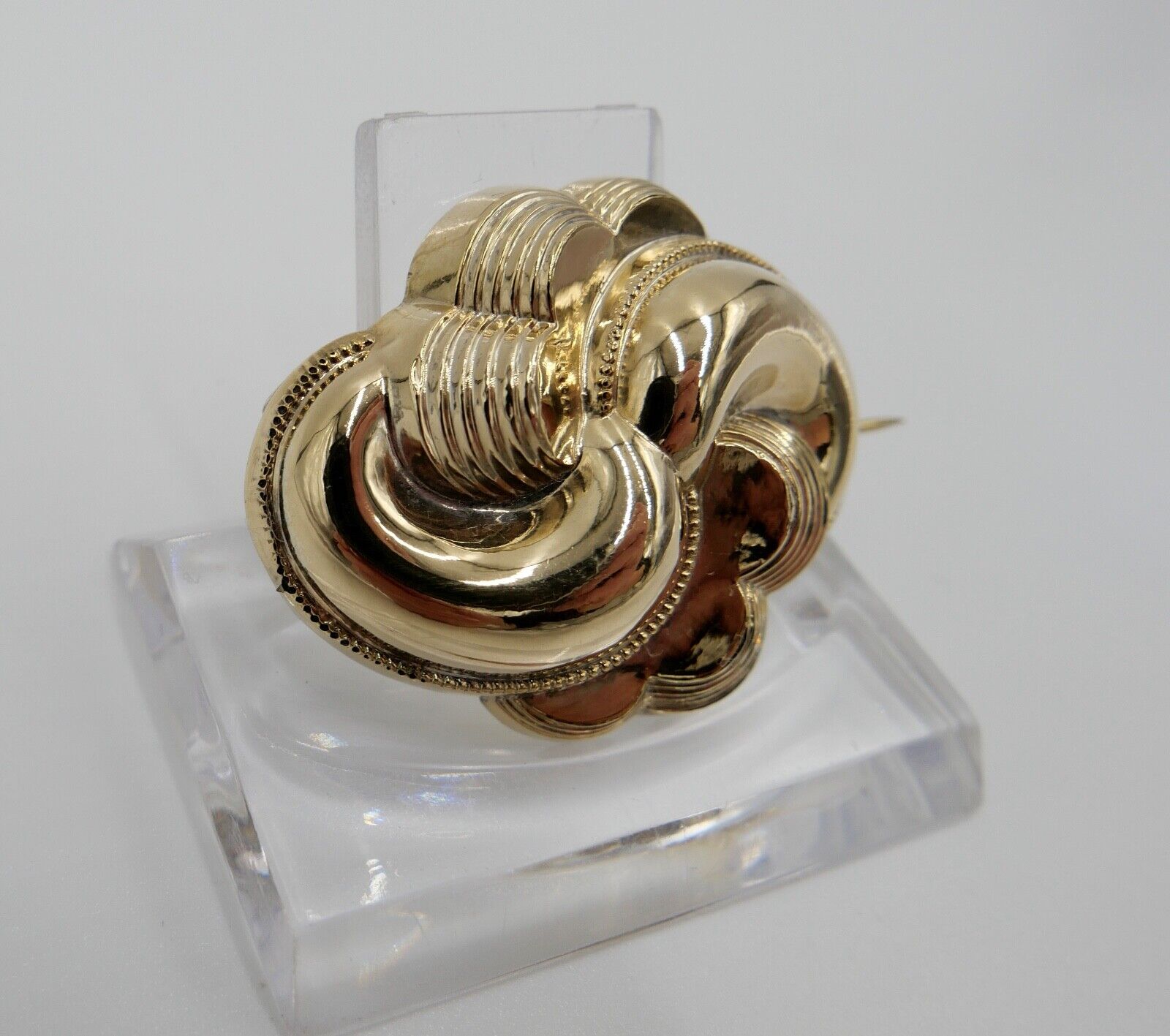 Antike Florale Biedermeier Barrock Brosche Silber / Vergoldet Ø 43x35 mm - Antikhandel-Stuttgart