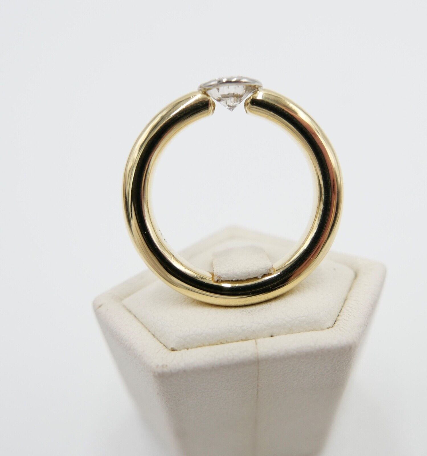 Massiver 750 18K LUXUS Gelbgold Damen Brillant Spannring 0,90 Ct tGr.56 - Antikhandel-Stuttgart