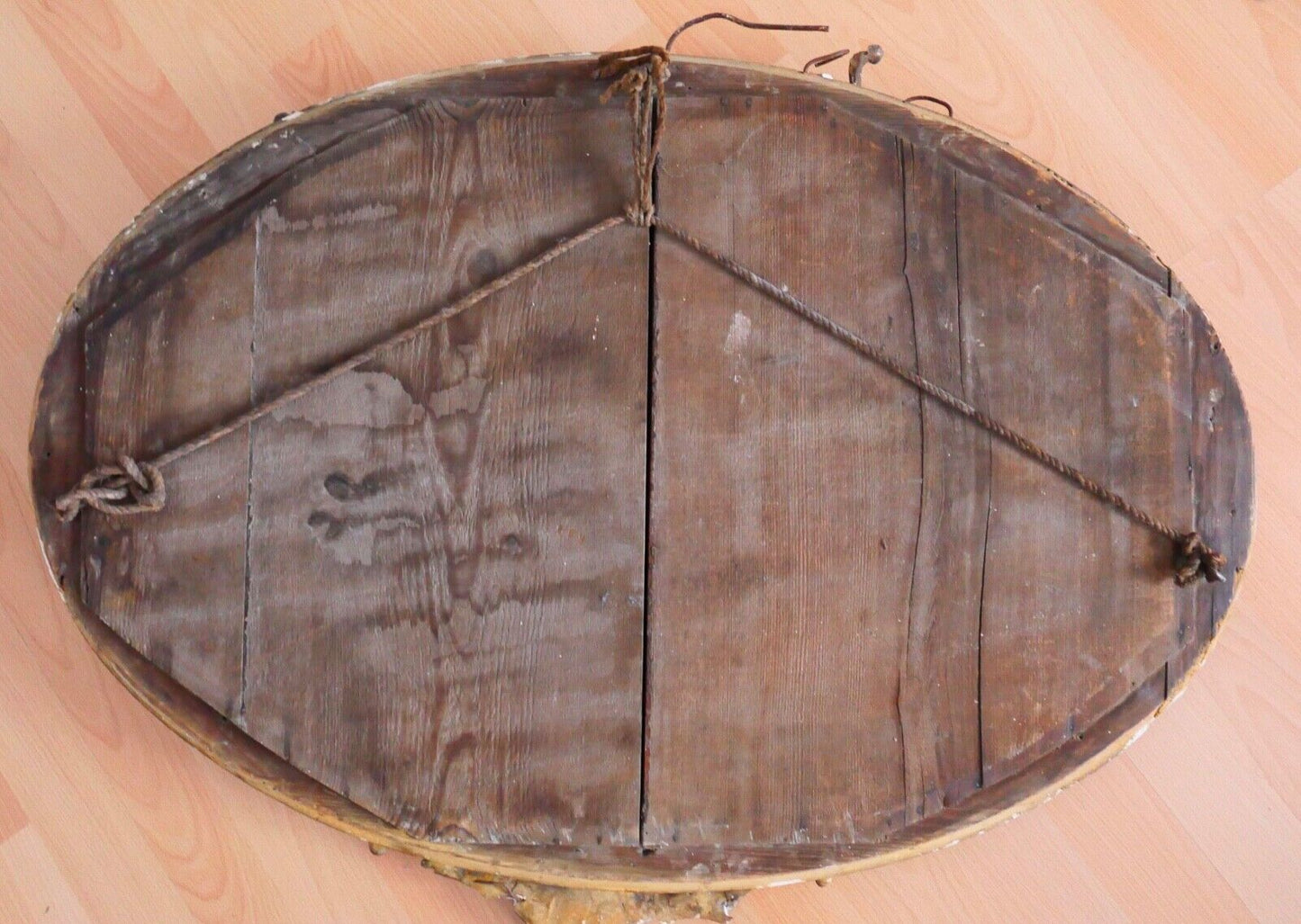 Antiker ovaler Wandspiegel 19. JH. 82x65cm um 1820 Restaurierungsbedürftig - Antikhandel-Stuttgart