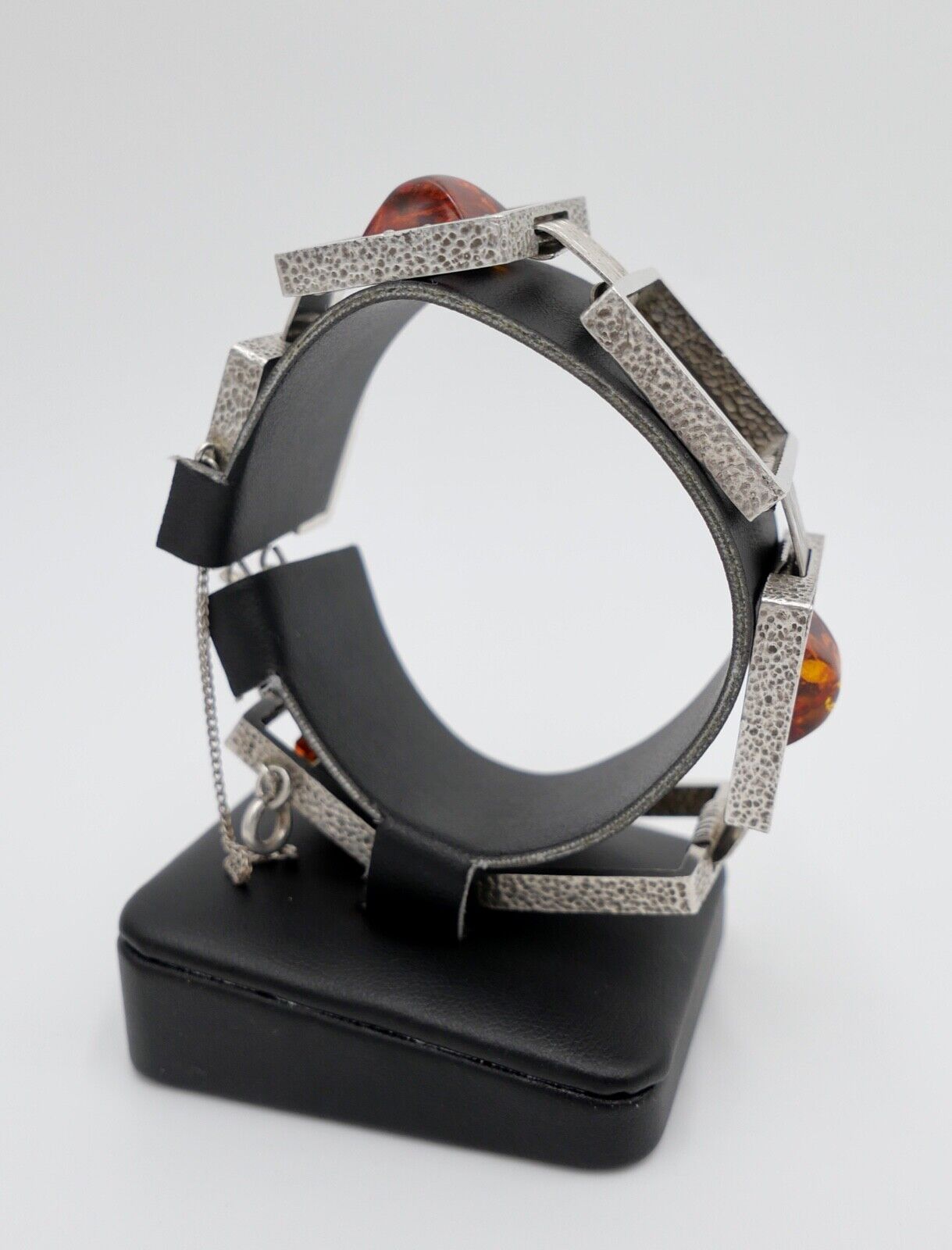 vinatge FISCHLAND Bernstein Armband 58,6 gr silber 835 Amber - Antikhandel-Stuttgart