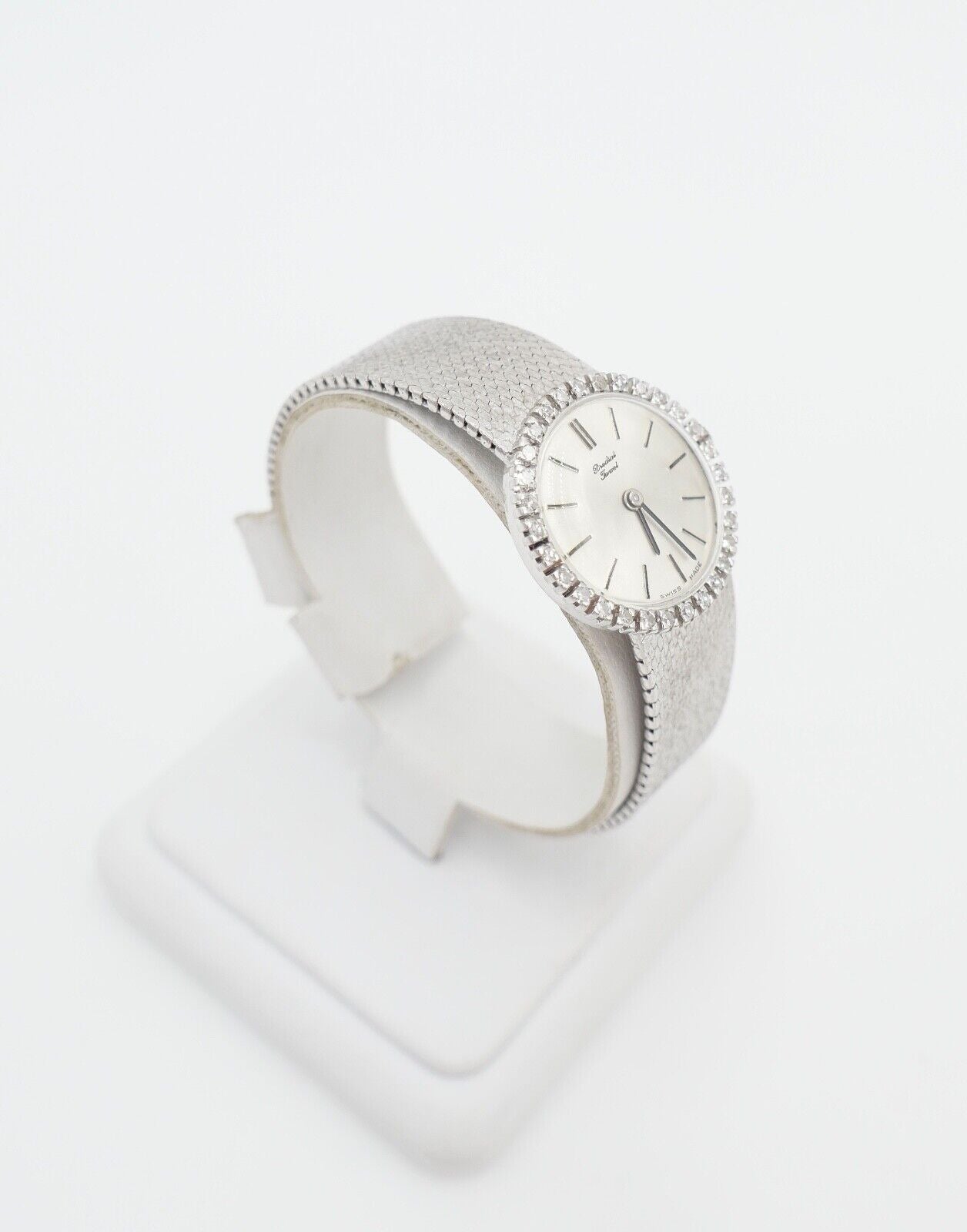 Elegante Predial Weißgold Damen Uhr mit Diamantbesatz 750/18K Lady watch Ø 24 mm - Antikhandel-Stuttgart