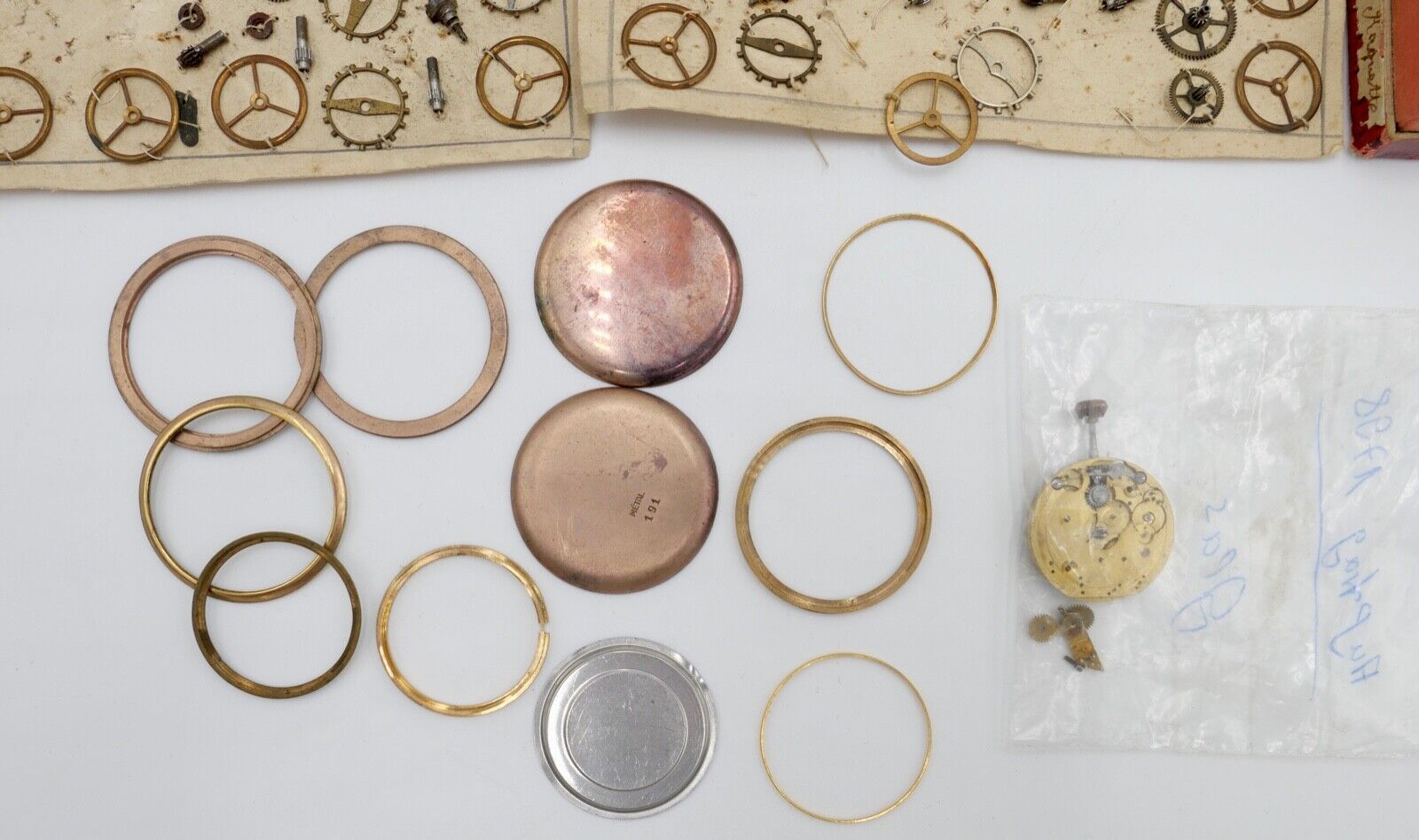 antik Ersatzteile Unruh Spirale Taschenuhren Uhrwerk Zifferblatt - Antikhandel-Stuttgart