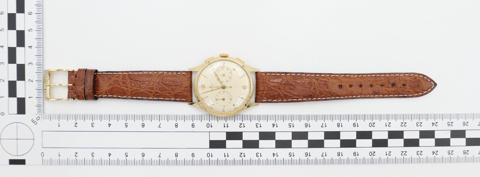 50er Jahre Zenith Excelsior Park Chronograph 750 / 18K Gold Cal. 143-6 - Antikhandel-Stuttgart