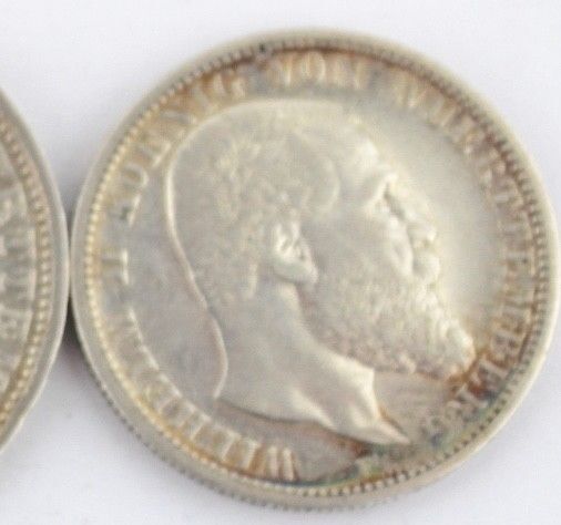 2 3 5 Mark 1902 1904 1912 F Silbermünze " Wilhelm Württemberg " Jäger 174-176 - Antikhandel-Stuttgart