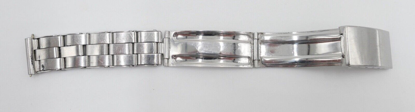 Alte GF Faltschließe Edelstahlband Uhrenband STEELINOX Gay Freres 15mm - Antikhandel-Stuttgart