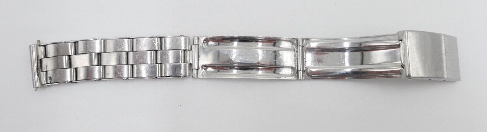 Alte GF Faltschließe Edelstahlband Uhrenband STEELINOX Gay Freres 15mm - Antikhandel-Stuttgart