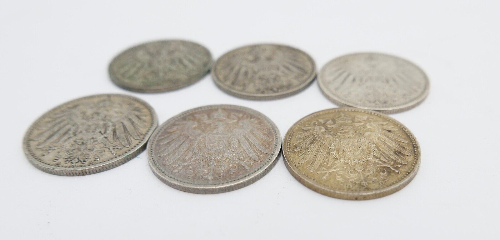 6x 1 Mark Kaiserreich 1900-1915 Jäger J.17 VZ-STG Vorzüglich - Stempelglanz - Antikhandel-Stuttgart