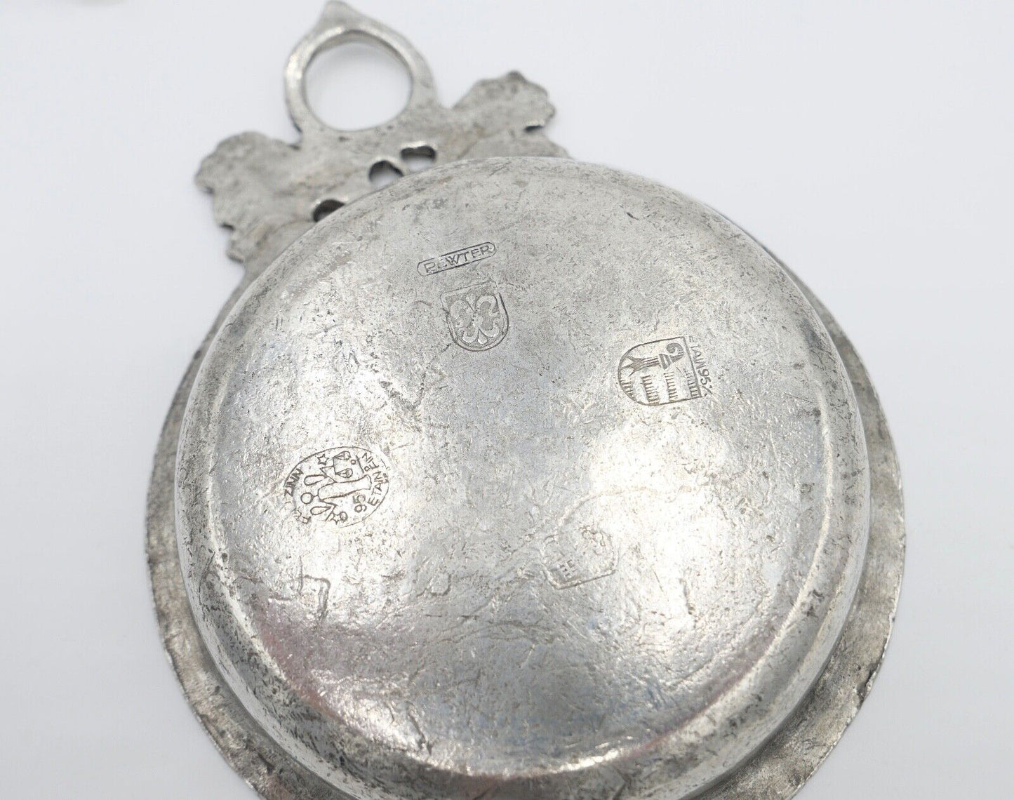 antik 1900 Schale Weinverkostungsschale Zinn Tinn Etain Weinreben Motiv - Antikhandel-Stuttgart