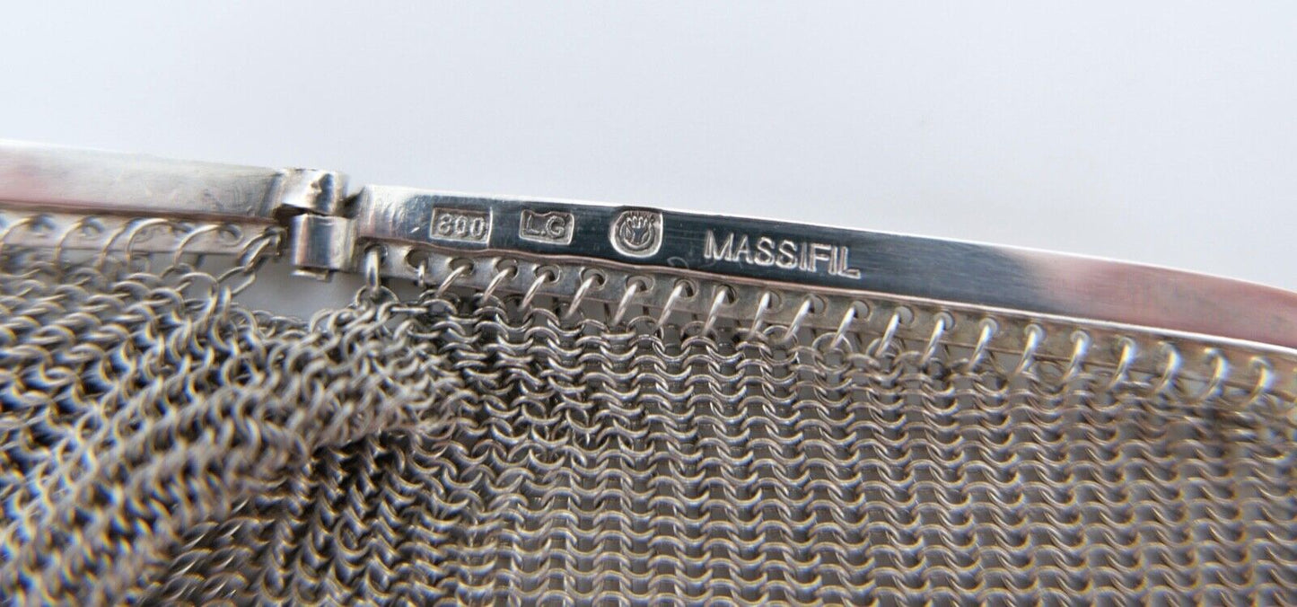 um 1920 Silber 800 MASSIFIL L.G. Ketten Geldbörse Opern Täschchen Portemonnaie - Antikhandel-Stuttgart