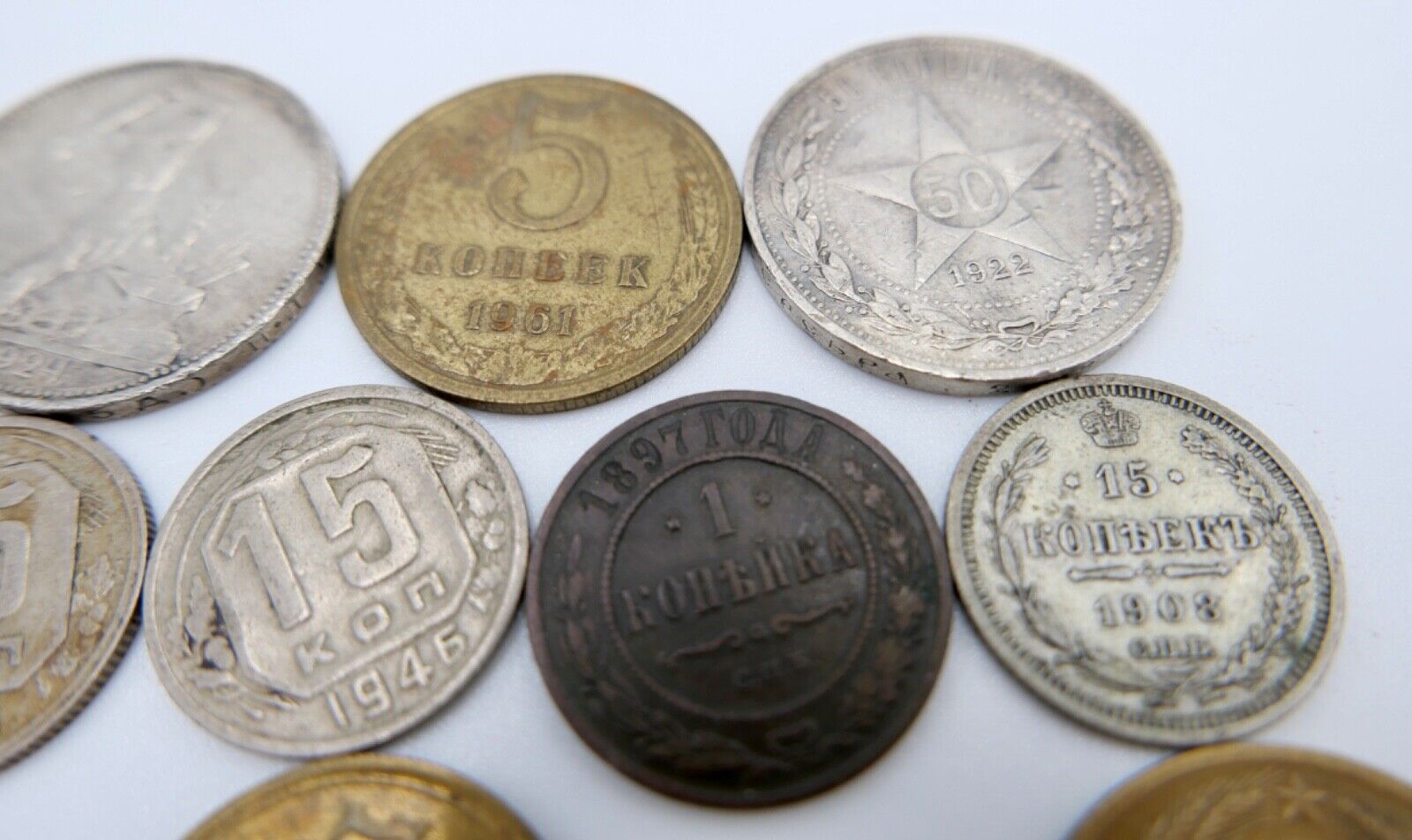 Posten Lot Konvolut Münzen Russland UDSSR KOPEKE 1870-1961 Silber - Antikhandel-Stuttgart