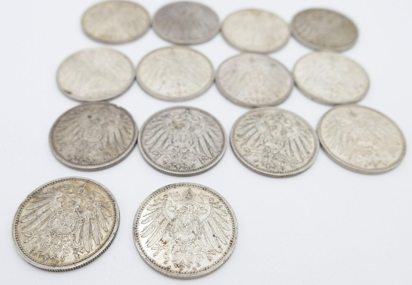14x 1 Mark Kaiserreich 1903-1915 Jäger J.17 VZ-STG Vorzüglich - Stempelglanz - Antikhandel-Stuttgart