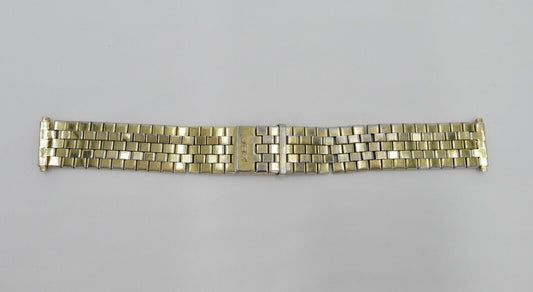 Altes ZRC Edelstahlband 17mm Uhrenband Vintage vergoldet Stretchband - Antikhandel-Stuttgart