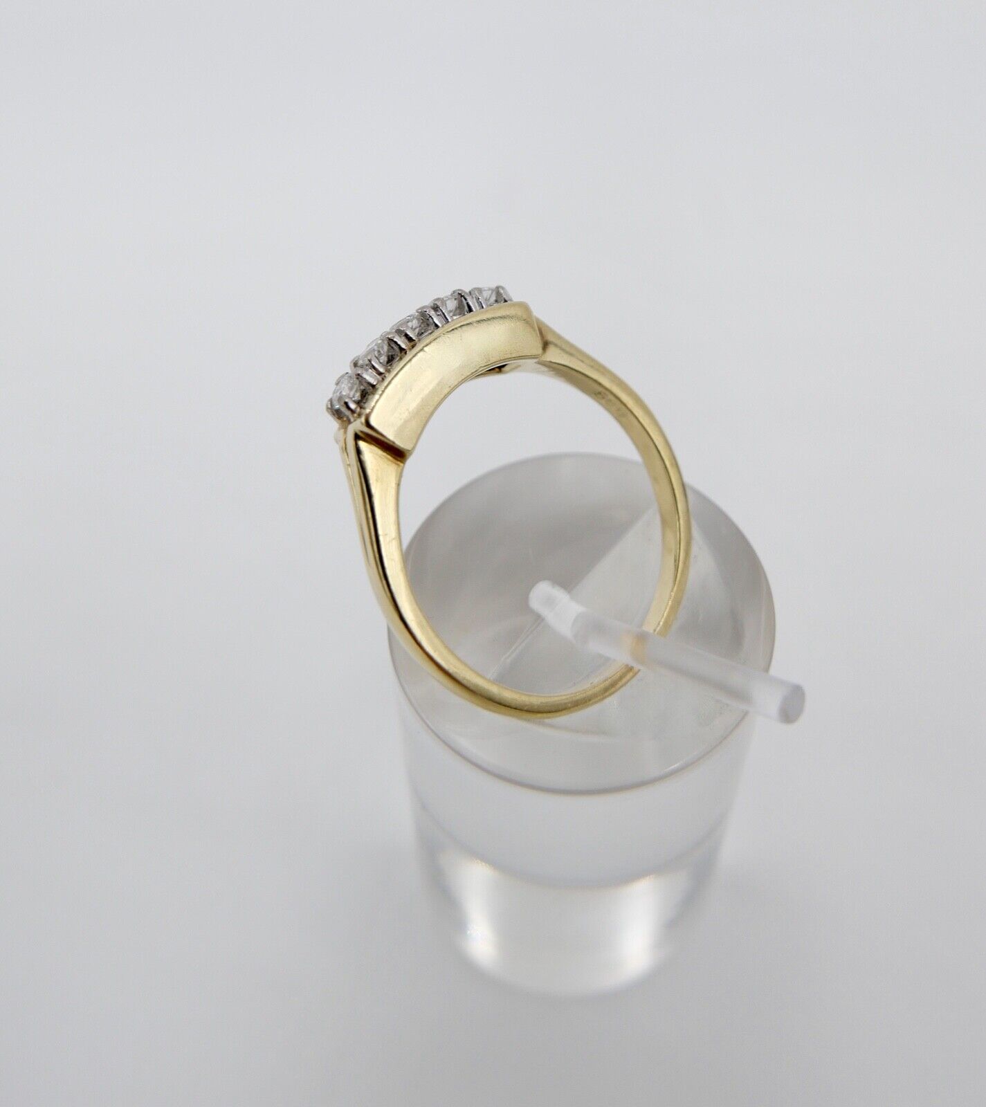 80er Jahre Damen Ring 5 Steine Brillanten 0,265 Ct VVS E Gold 585 14K Gr. 58 - Antikhandel-Stuttgart