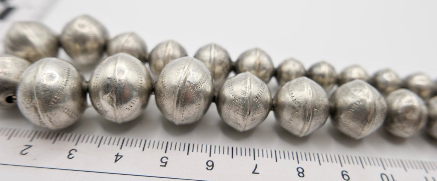 Vintage Navajo Perlen Silberkette Kugel 925 Sterling Bead Necklace Indianer