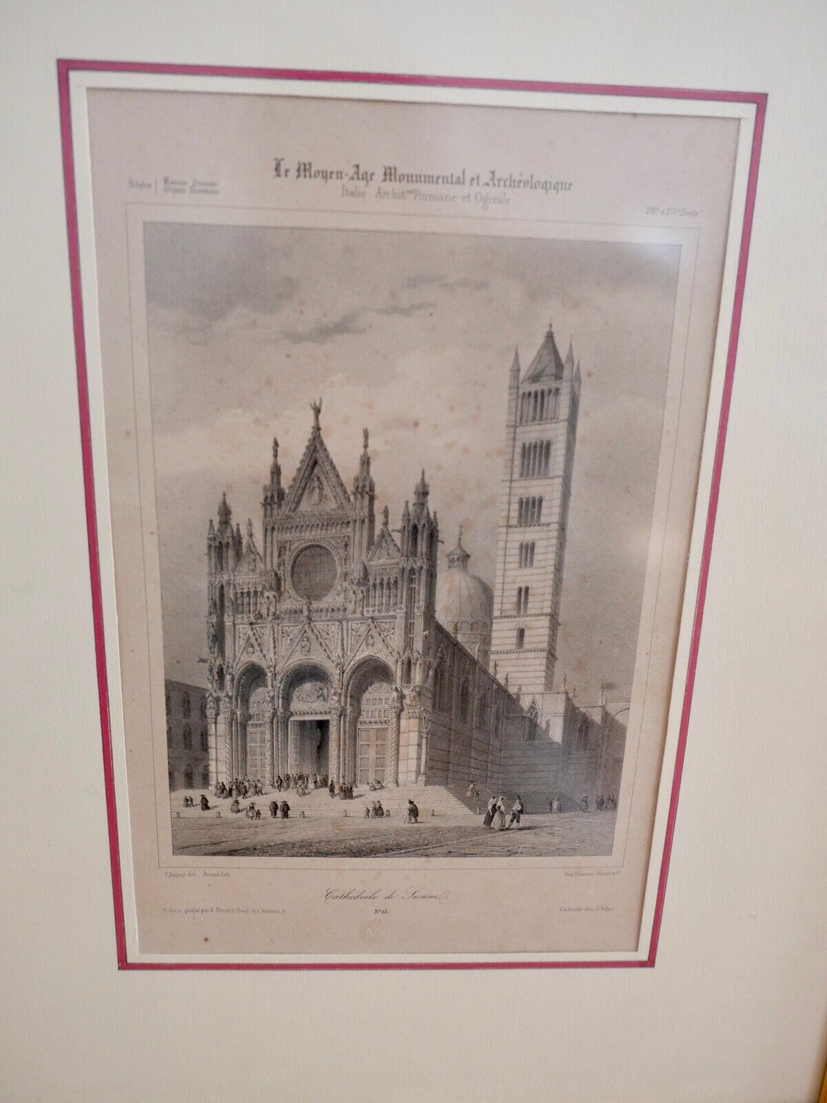 Lithografie Cathedrale de Sienne Hauser Paris Le Moyen-Age Monumental et Archéol - Antikhandel-Stuttgart