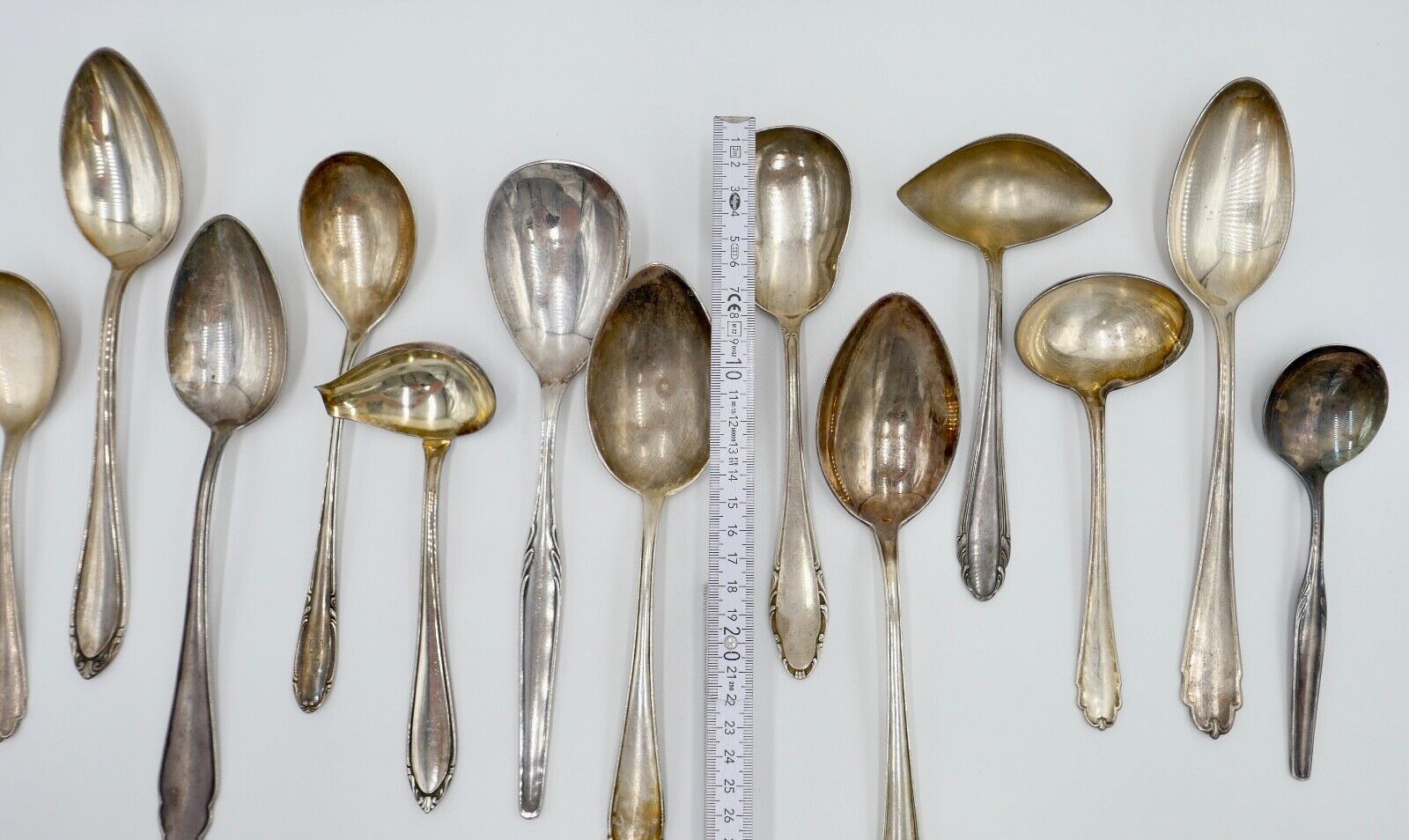 Konvolut Suppenkelle / Schöpfer / Löffel WMF OKA 90er Silberauflage 13 Stück - Antikhandel-Stuttgart