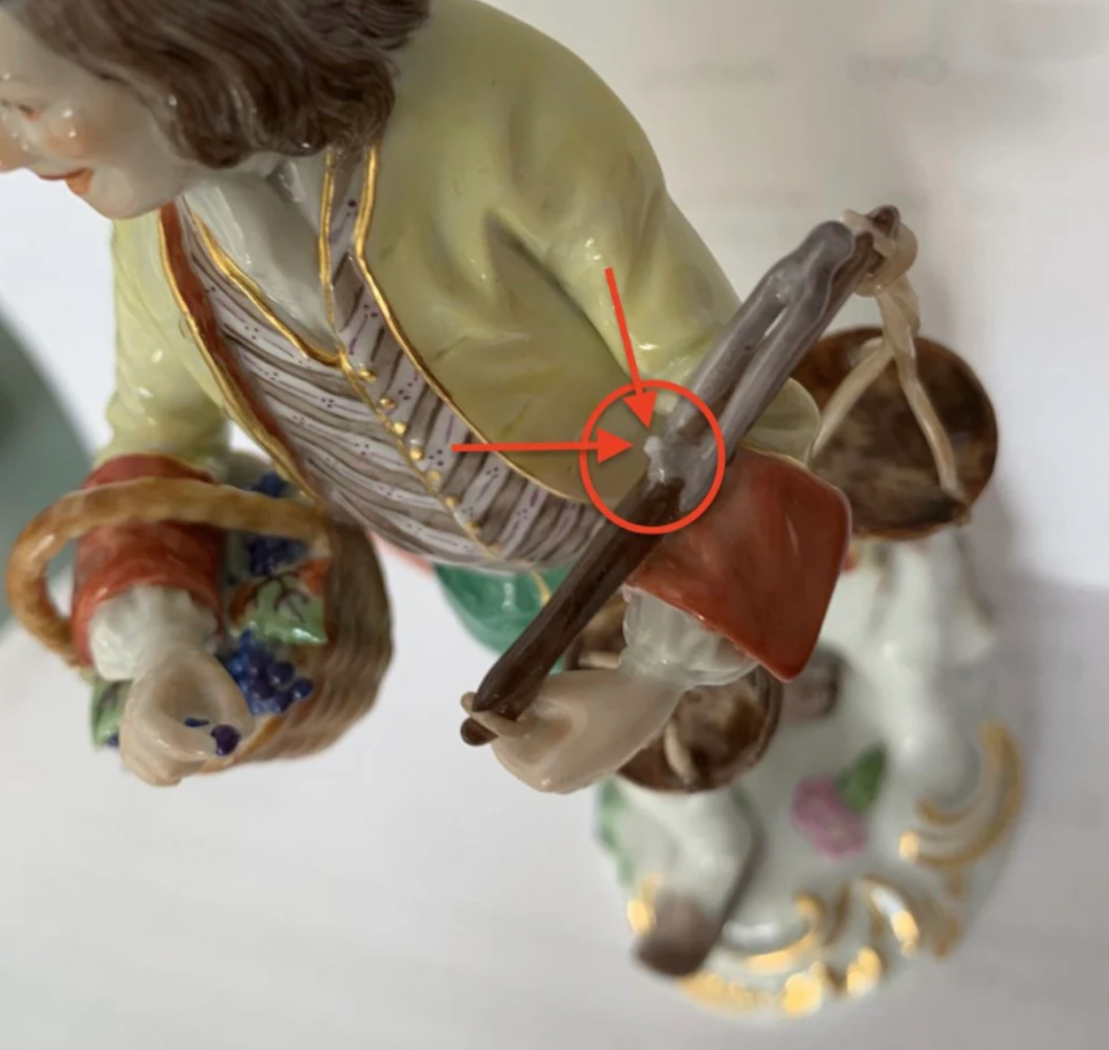 Meissen Figur 1. Wahl 14,5 cm Traubenhändler Pariser Ausrufer TOP 2173 60226 - Antikhandel-Stuttgart