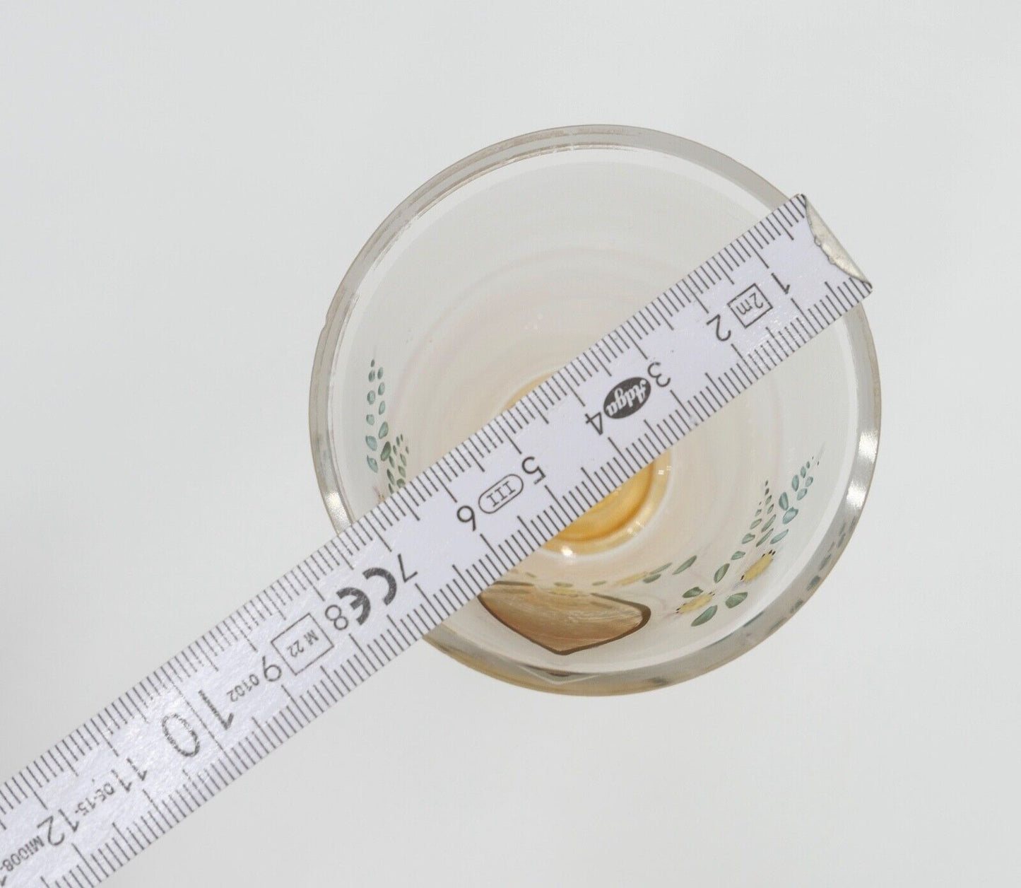 antik Glas / Becher handbemalt zum Andenken 15 cm hoch Gedenkglas - Antikhandel-Stuttgart