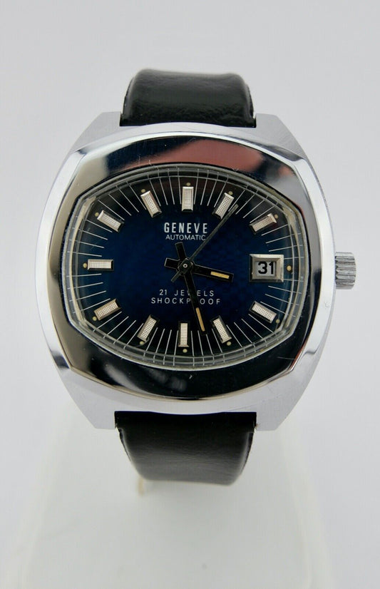 GENEVE Automatic Herren Armbanduhr INT 7522/3 Duromat ZB blau sehr selten NEUwer - Antikhandel-Stuttgart