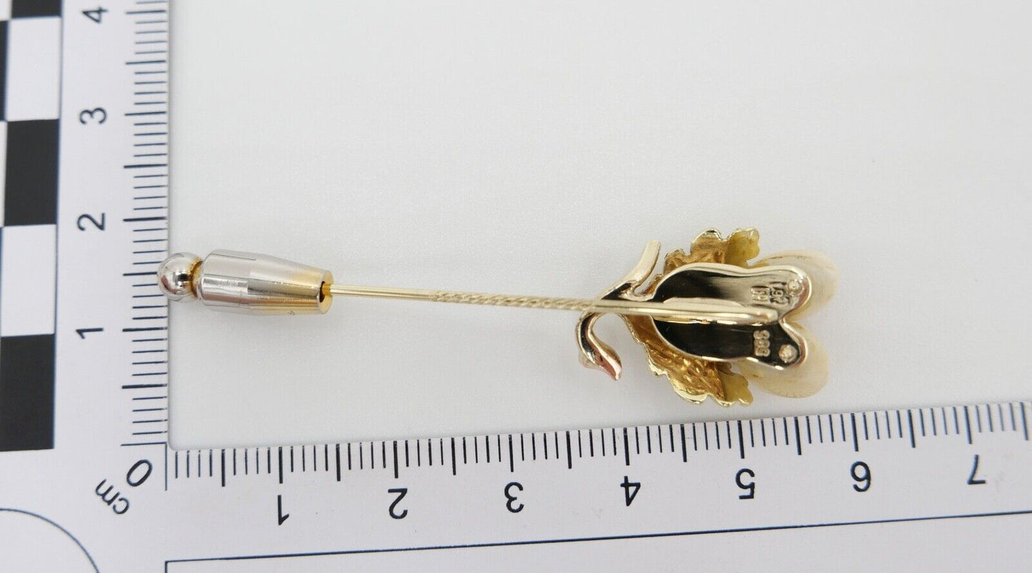 Grandel / Grandl 585 14K Gold Schmuck Brosche Anstecknadel 58,5 mm - Antikhandel-Stuttgart