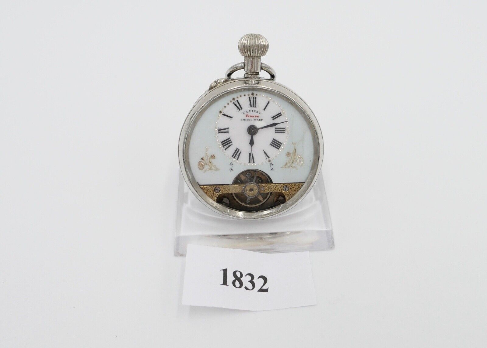 Antike Taschenuhr " CAPITAL " 8 Days pocket watch RAR selten TOP 43,5 mm - Antikhandel-Stuttgart