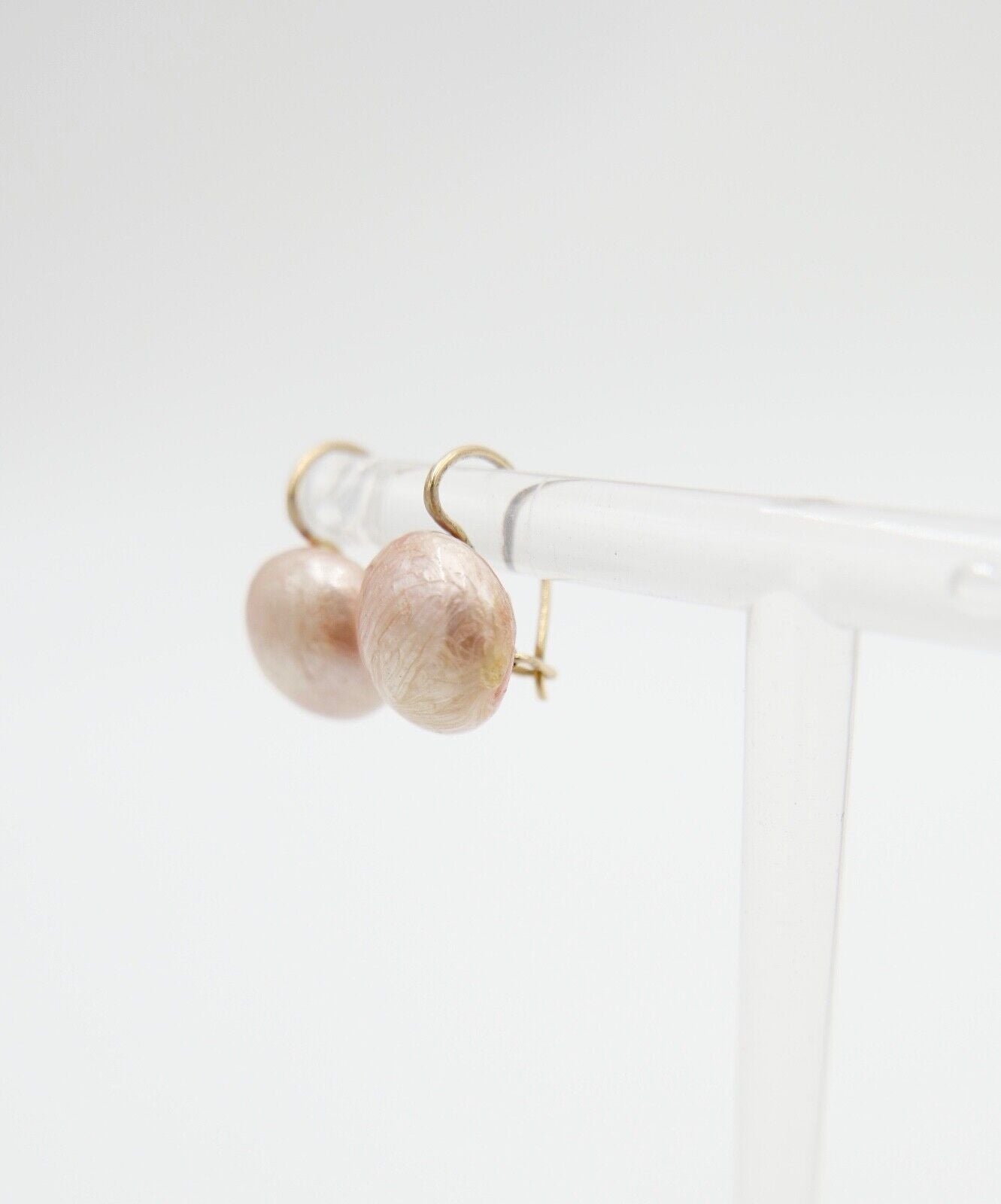 80er Jahre HP 585 / 14K Gold Ø 10mm Perlen Ohrringe Ohrclips Süsswasser Perlen - Antikhandel-Stuttgart