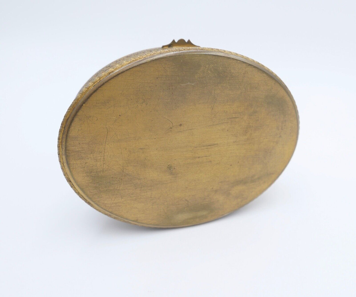 alte Messing Schatulle / Etui / Box Gobelin Stickerei für Schmuck etc. - Antikhandel-Stuttgart