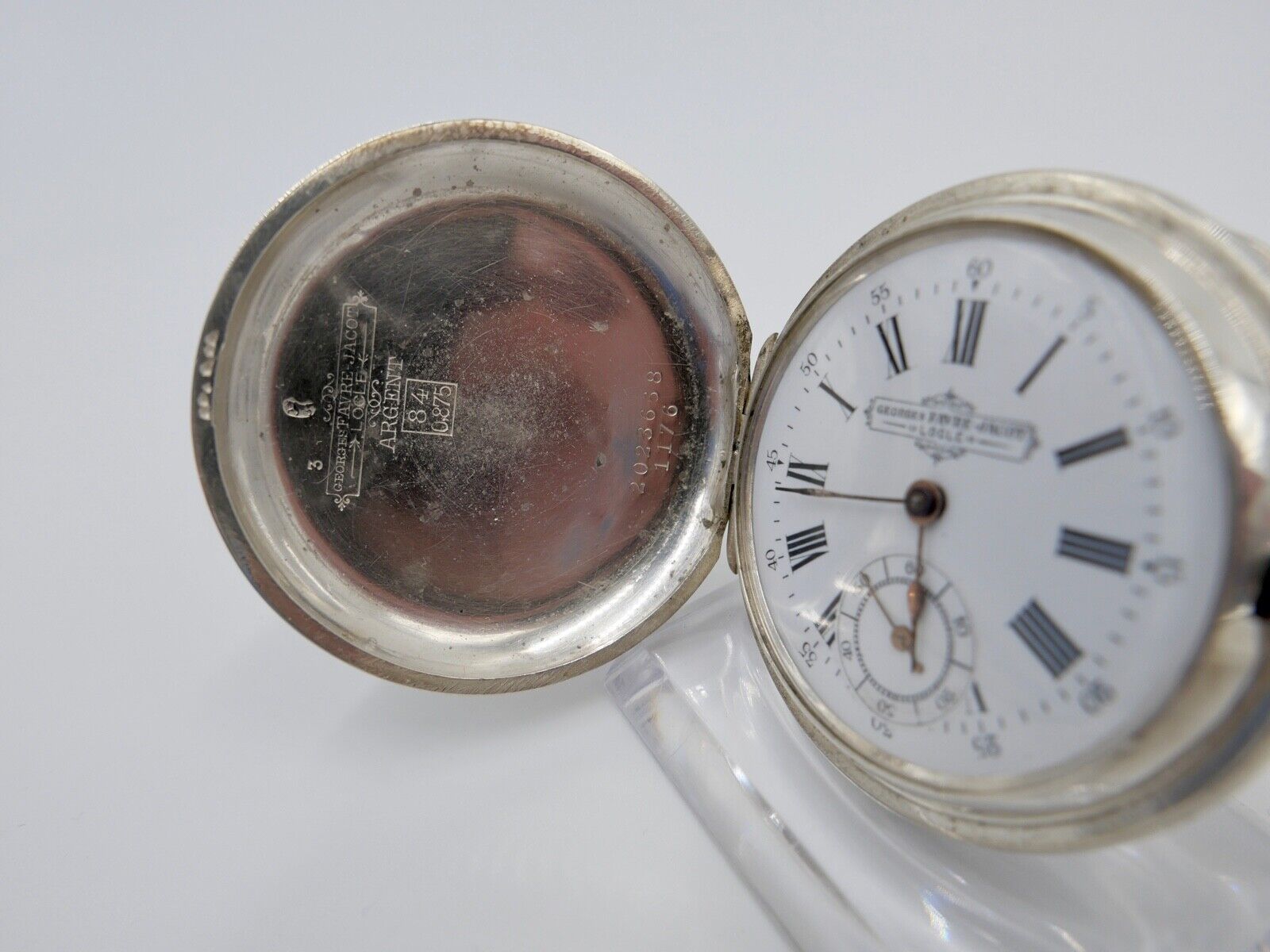 Georges FAVRE JACOT Locle SAVONETTE Taschenuhr Silber 875 - Antikhandel-Stuttgart