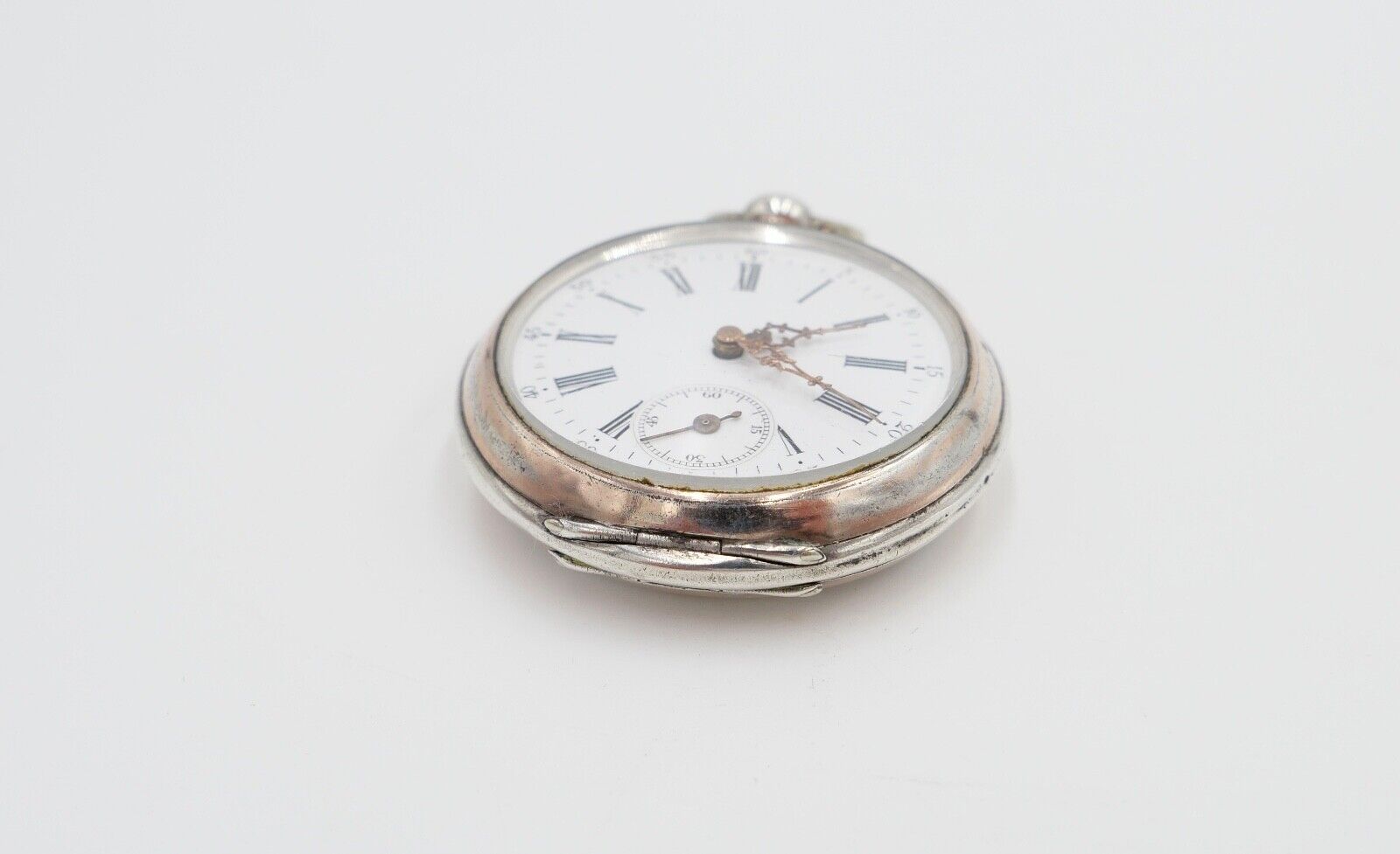 um 1900 Manufacture d´Horlogerie Lion 800 Silber Taschenuhr mit Schlüsselaufzug - Antikhandel-Stuttgart