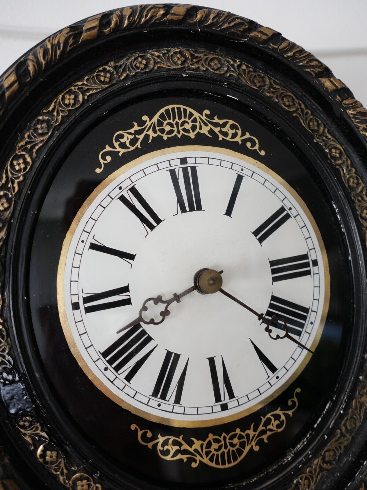 BIEDERMEIER antike Wanduhr Schottenuhr mit Hinterglas 1840 - Antikhandel-Stuttgart