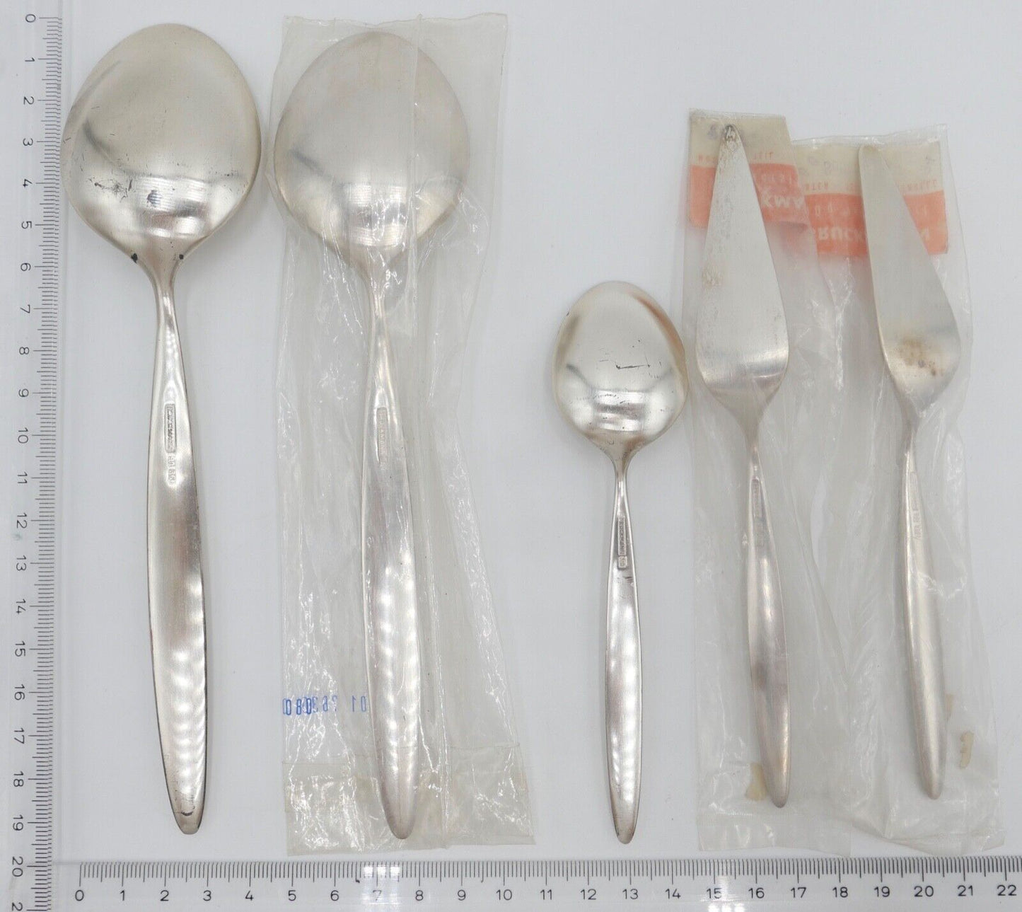 - NEU - 5 Teile BRUCKMANN 766 PALACE Fred Danner 90er Silber Löffel Buttermesser - Antikhandel-Stuttgart