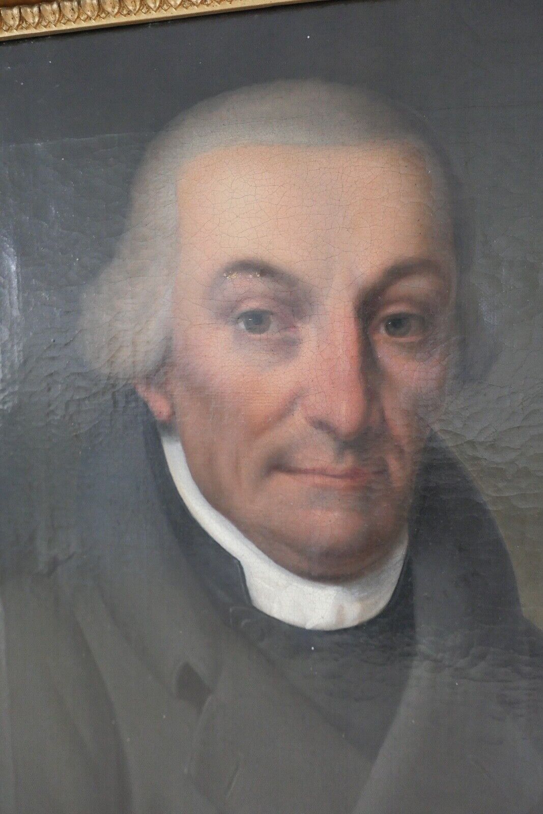 80 x 69 cm Gemälde Biedermeier Herr Portrait Mann Öl auf Leinwand Goldrahmen - Antikhandel-Stuttgart