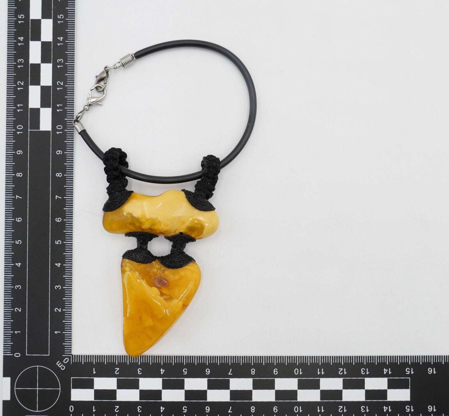 UNIKAT Bernstein butterscotch Hängearmband mit Kautschuk Band Armband - Antikhandel-Stuttgart