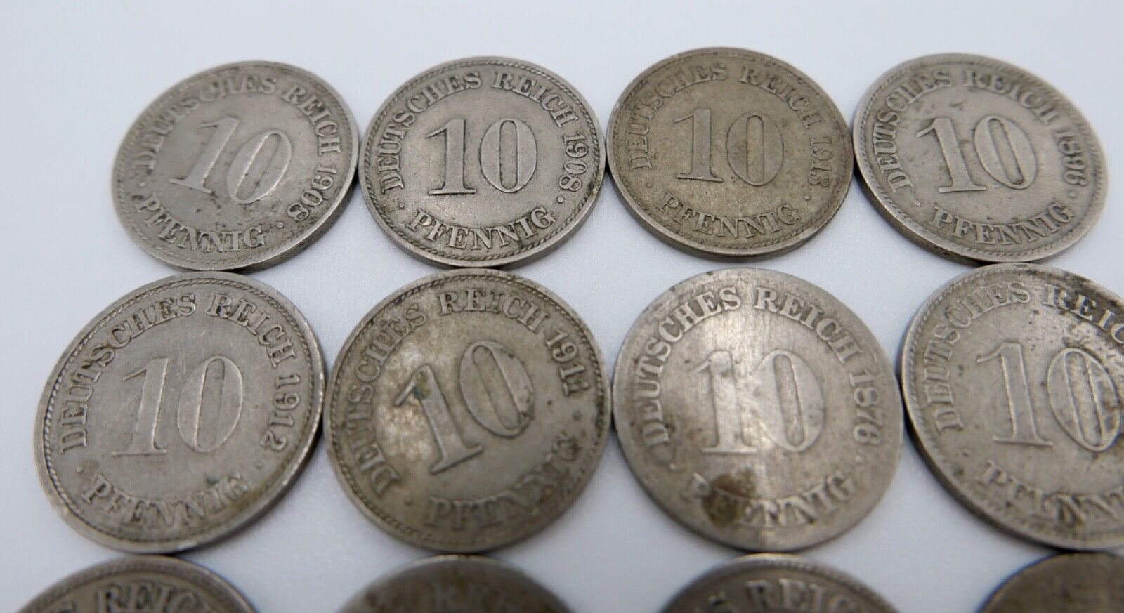 16x 10 Reichspfennig 1875 1876 1896-1913 Jäger J. 4 & 13 - Antikhandel-Stuttgart