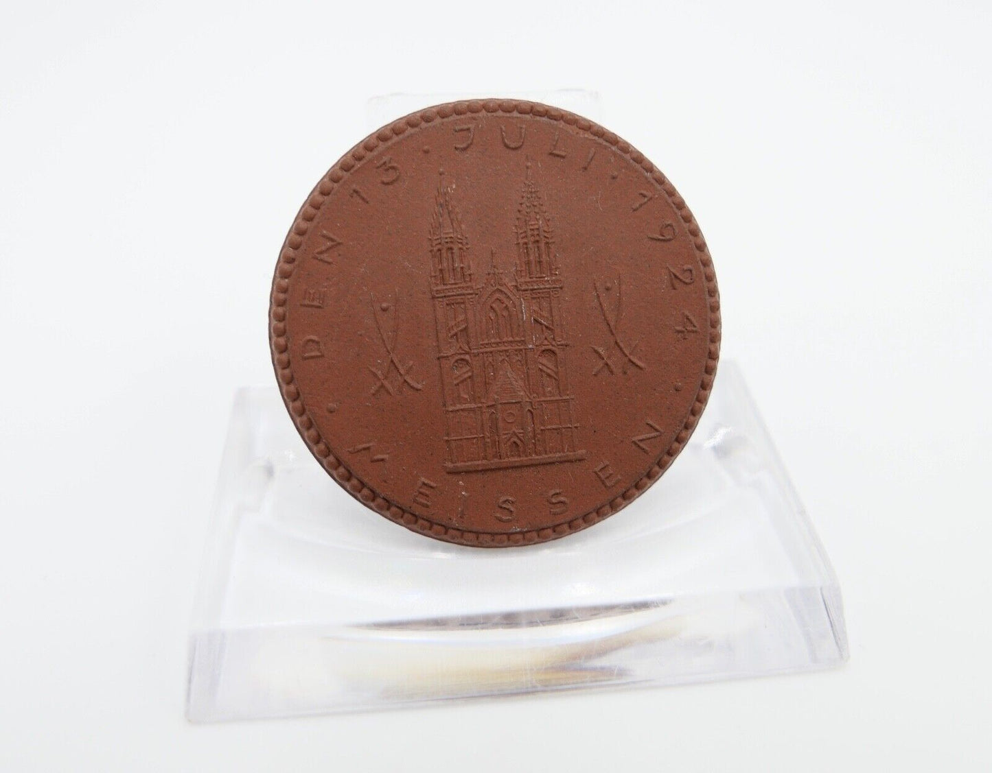 Meissen Porzellan Abzeichen Medaille 1924 Gauturnfest D 6 Mittellelbeturngaues - Antikhandel-Stuttgart