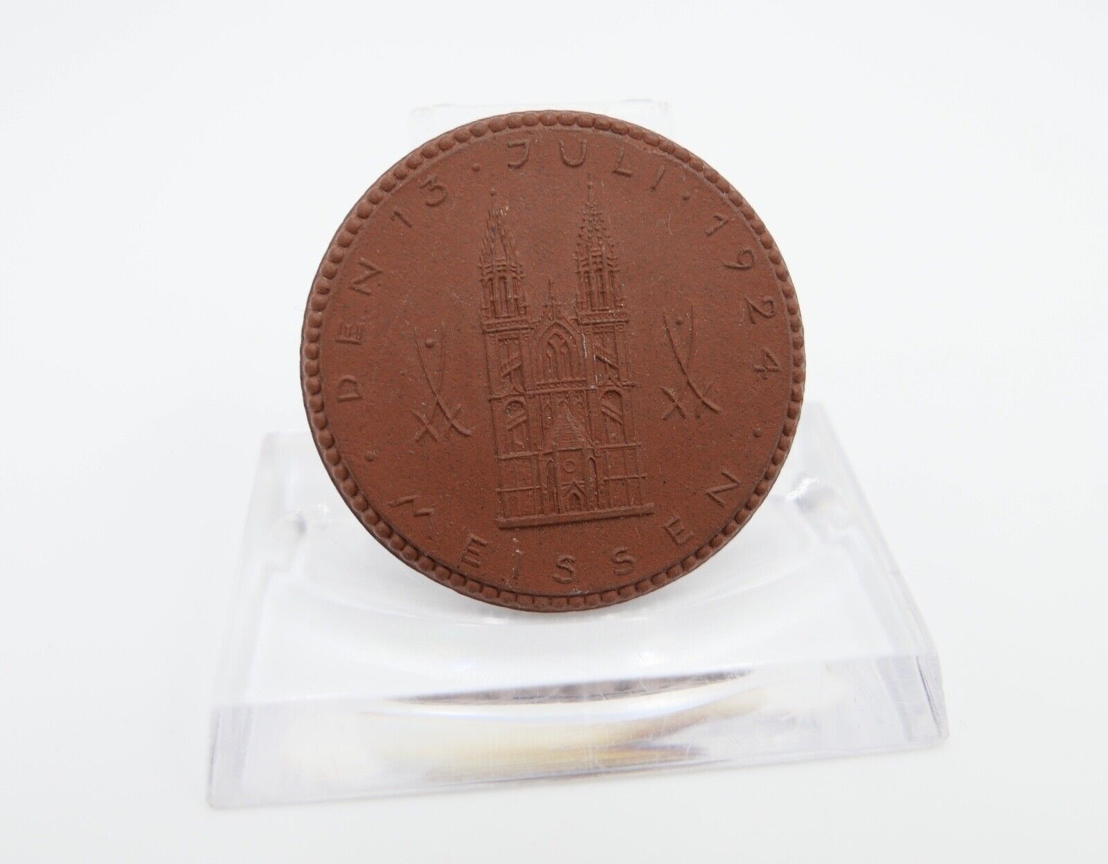 Meissen Porzellan Abzeichen Medaille 1924 Gauturnfest D 6 Mittellelbeturngaues - Antikhandel-Stuttgart