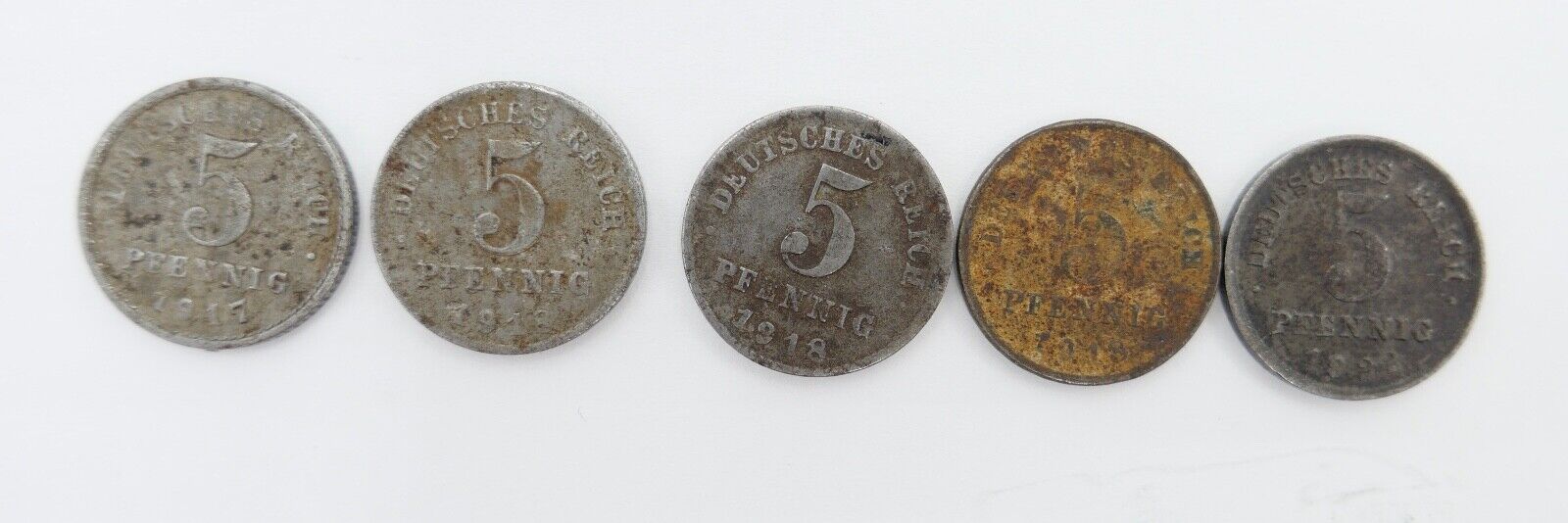 5x 5 Pfennig J.297 ss-vz 1922 1918 1917 Deutsches Reich - Antikhandel-Stuttgart
