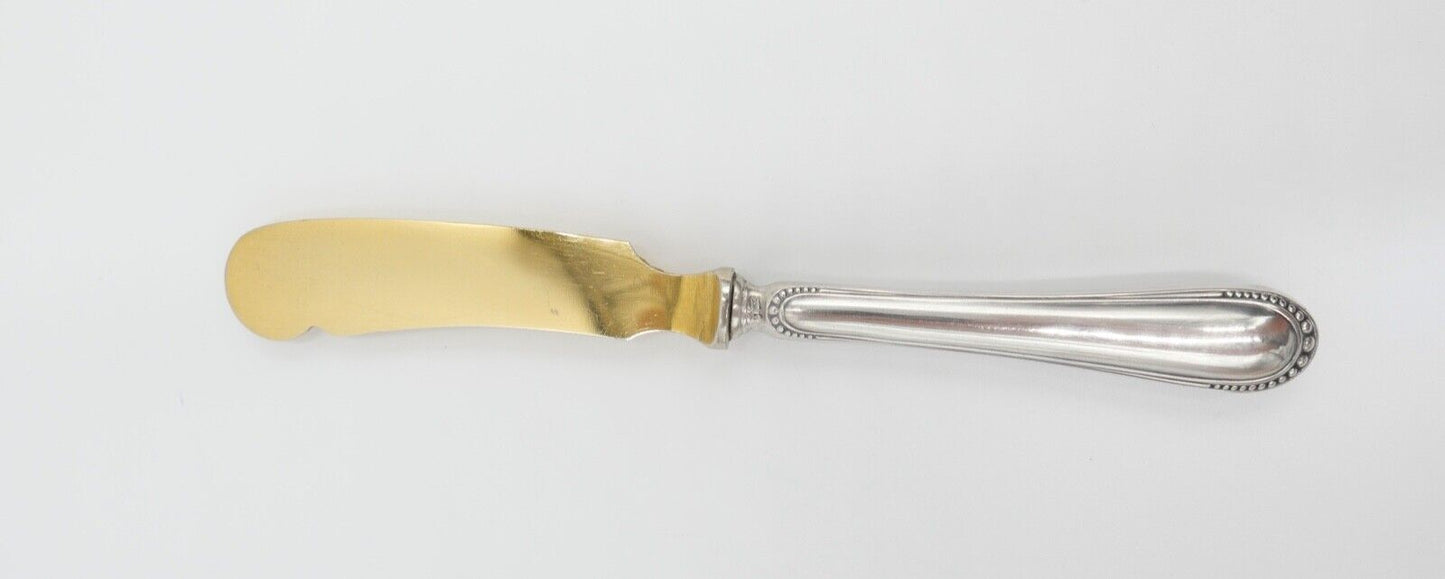 800 Silber Messer vergoldet Buttermesser Käsemesser Perlrand 17,4 cm - Antikhandel-Stuttgart