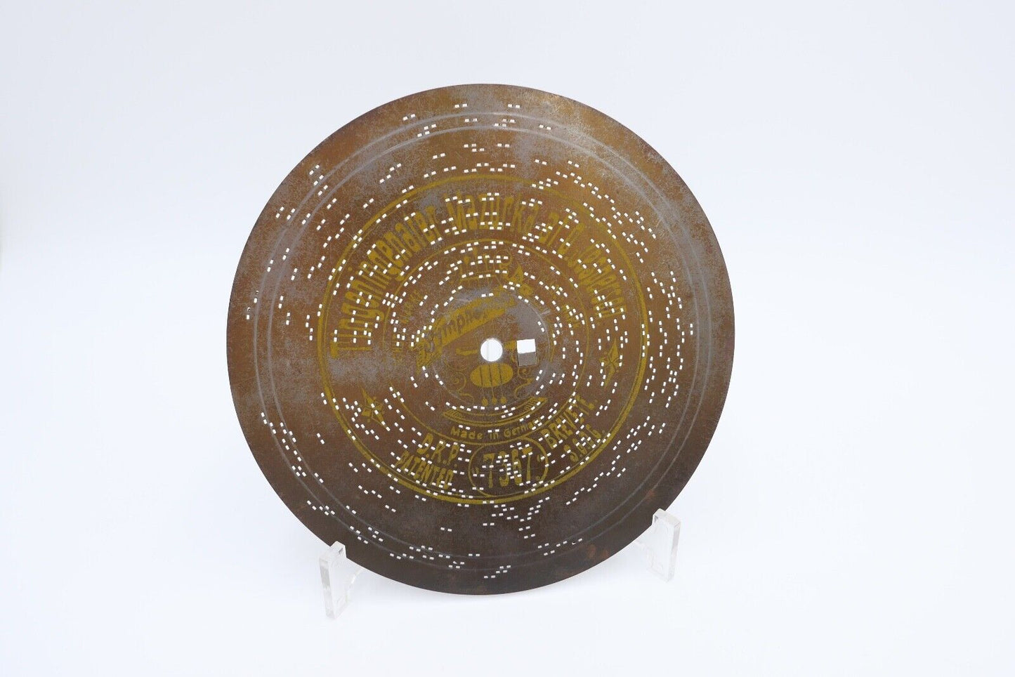 7367 Symphonion Lochplatte Spieluhr Spieldose TINGENINGENATER MAZURKA Ø 19,5 - Antikhandel-Stuttgart